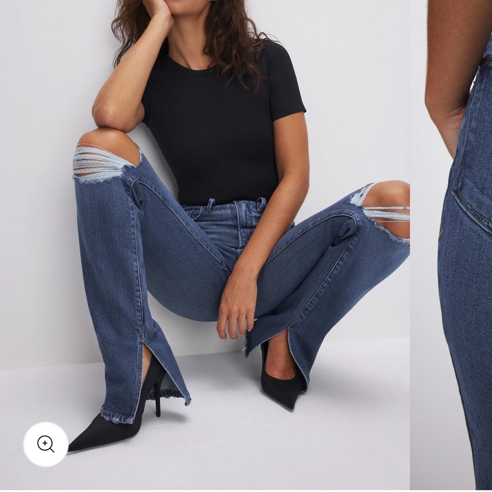 Women's Distressed Blue Jeans